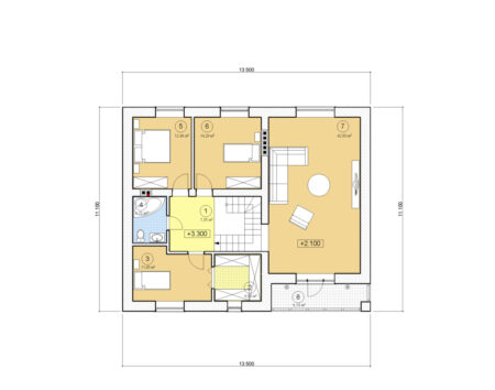 Проект дома с мансардой, 235,49 м2