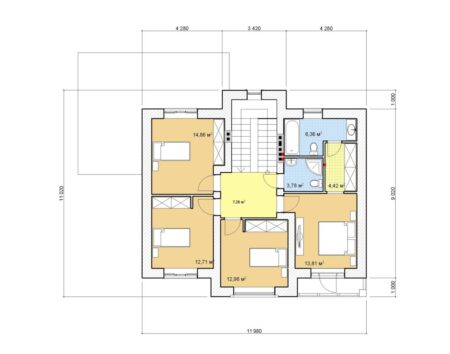 Проект двухэтажного дома, 161,95 м2